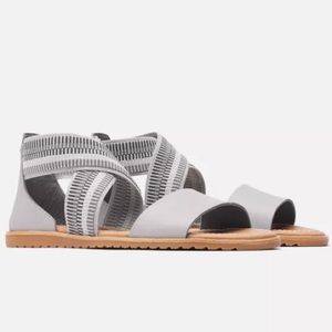 SOREL Ella leather sandal dove gray 8.5